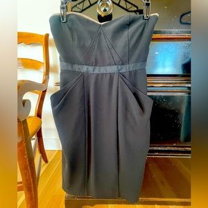 BCBG Max Azria black strapless corset dress in size 2